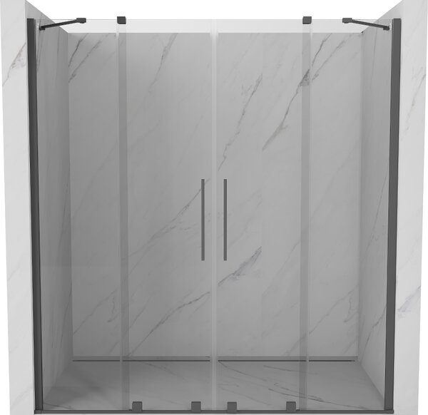 Mexen Velar Duo, posuvné dvere do otvoru 170x200 cm, 8mm číre sklo, grafitová matná, 871-170-000-02-66