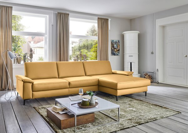ROHOVÁ SEDAČKA, koža, žltá Dieter Knoll - Sedačky
