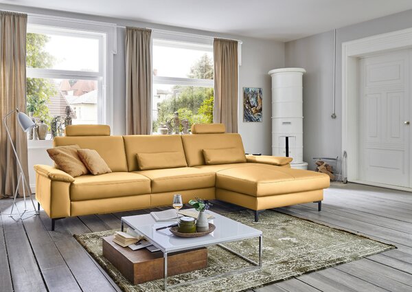 ROHOVÁ SEDAČKA, koža, žltá Dieter Knoll - Sedačky
