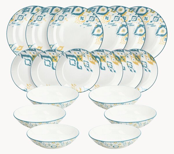 Porcelánová súprava riadu Moon, 6 osôb, 18 ks