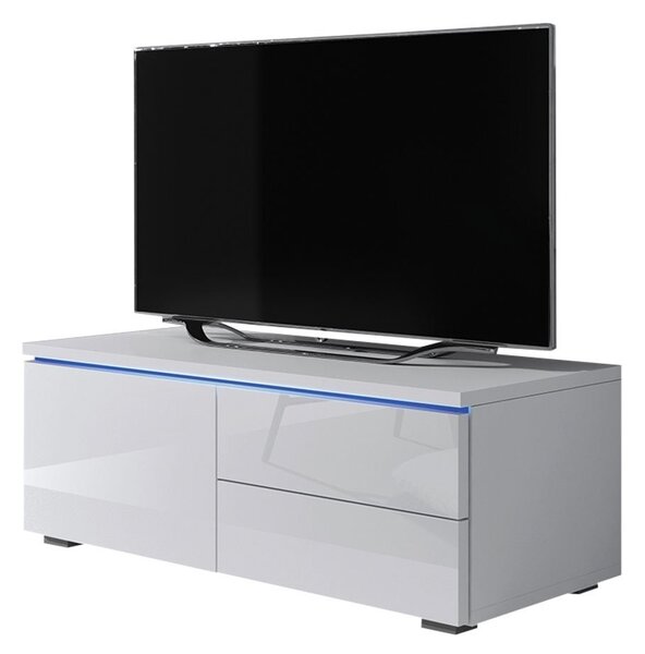 Mirjan24 TV stolík Cleo XI L, Farby: biela / šedý lesk 5902928369076