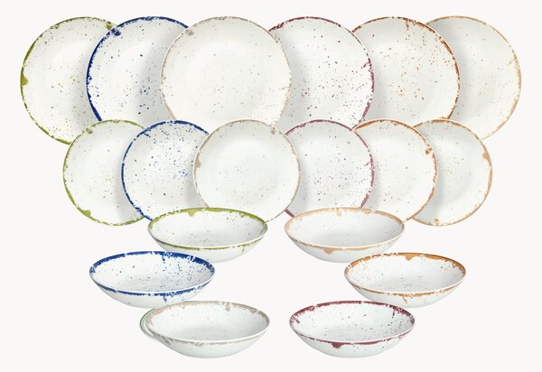 Porcelánová súprava riadu Moon, 6 osôb, 18 ks