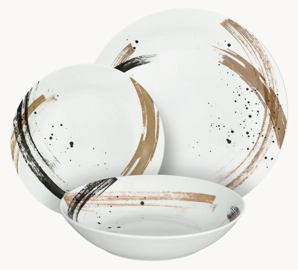 Porcelánová súprava riadu Moon, 6 osôb, 18 ks
