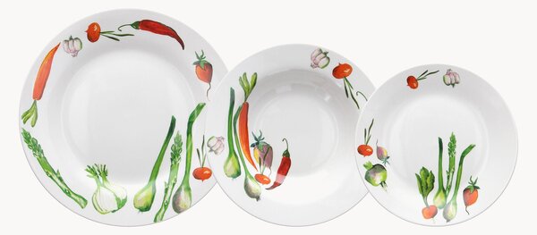 Porcelánová súprava riadu Atollo, 6 osôb, 18 ks