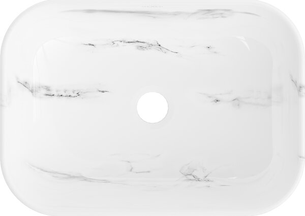 Mexen Rita, umývadlo na dosku 455x325x135 mm, biela-imitácia bieleho kameňa, 21084582