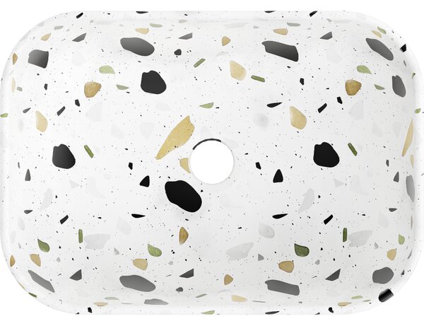 Mexen Rita, umývadlo na dosku 455x325x135 mm, biela-vzor terazzo, 21084587