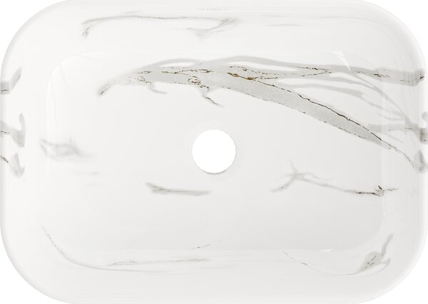Mexen Rita, umývadlo na dosku 455x325x135 mm, biela-imitácia kameňa, 21084584