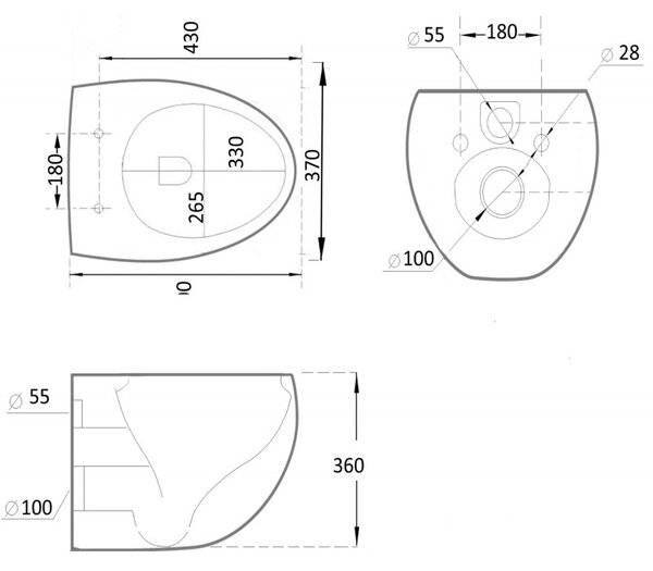 Mexen Egg, závesná WC misa Rimless s duroplastovým sedátkom s pomalým zatváraním, čierna matná, 30245070
