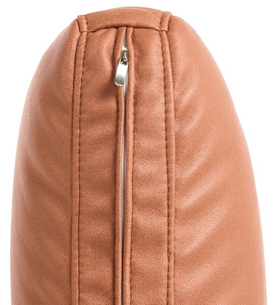 Kreslo zlatohnedé látkové čalúnenie s kovovými nohami minimalistický mid-century modern štýl obývacia izba