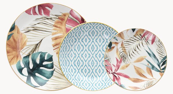 Porcelánová súprava riadu Madison Tropical Rose, 6 osôb, 18 ks