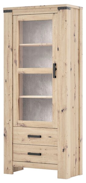 VITRÍNA, dub artisan, 85/196/40 cm Hom`in - Sklenené vitríny