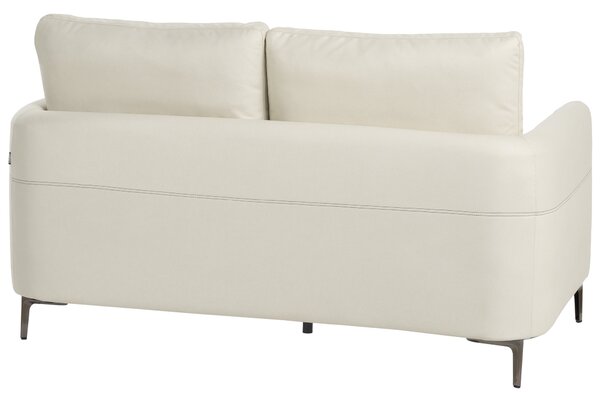 2-miestna pohovka svetlobéžové látkové čalúnenie s kovovými nohami minimalistický mid-century modern štýl obývacia izba
