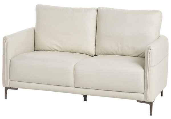2-miestna pohovka svetlobéžové látkové čalúnenie s kovovými nohami minimalistický mid-century modern štýl obývacia izba