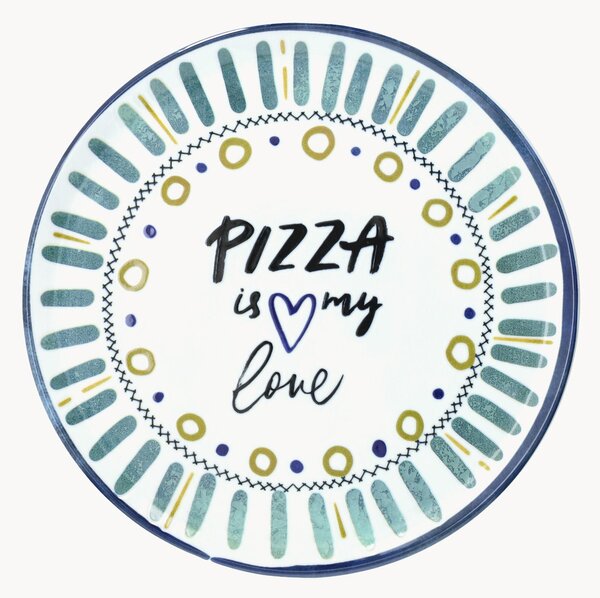 Porcelánový tanier na pizzu Pizza Is My Love, 6 ks