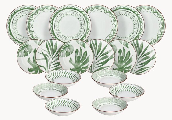 Porcelánová súprava riadu Madison Rio Verde, 6 osôb, 18 ks