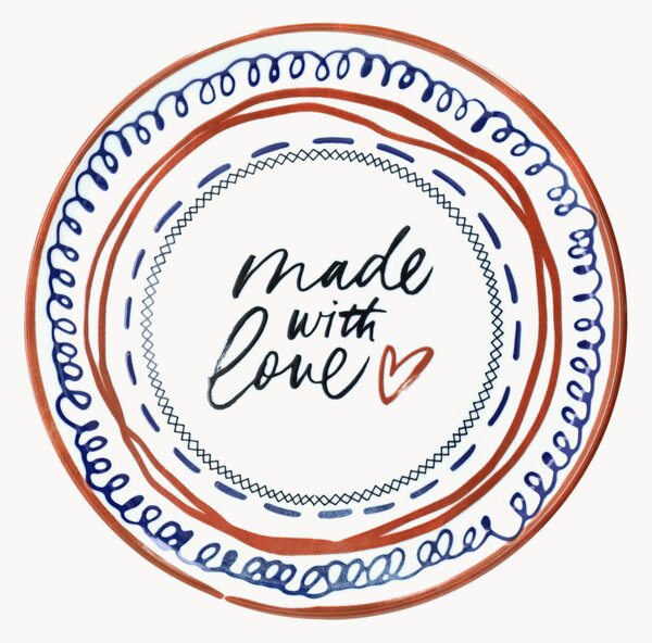 Porcelánové taniere na pizzu Made With Love, 6 ks