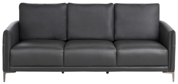 3-miestna pohovka čierne látkové čalúnenie s kovovými nohami minimalistický mid-century modern štýl obývacia izba