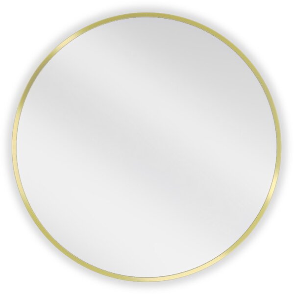 Mexen Loft, okrúhle kúpeľňové zrkadlo 65 cm, farba rámu zlatá matná, 9850-065-065-000-50