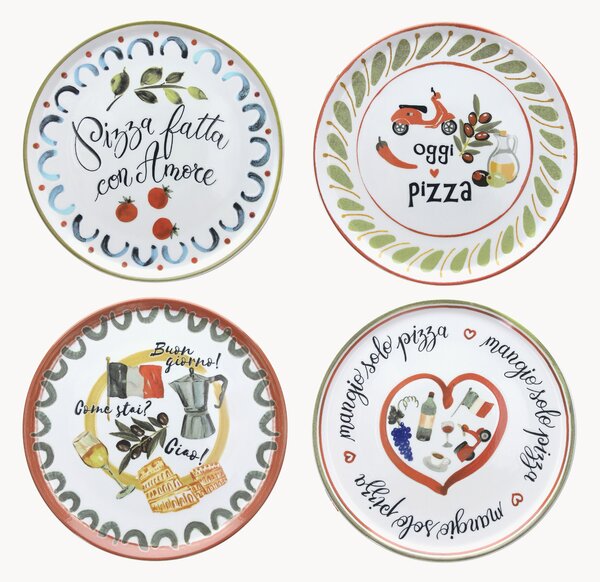 Porcelánové taniere na pizzu Cinzia, 4 ks