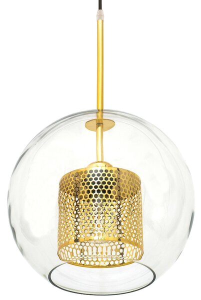 Toolight - závesná sklenená lampa APP556-1CP 30cm, zlatá, OSW-08749