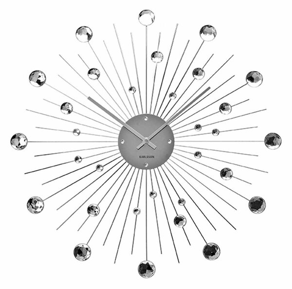 KARLSSON Nástenné hodiny Sunburst – veľké kryštály ∅ 50 cm