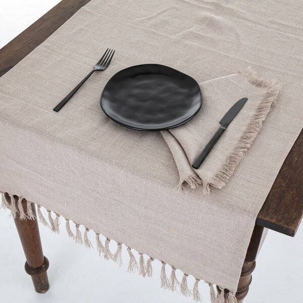 Tom Linen stolný bežec so strapcami Warsa Oatmeal II 65x140