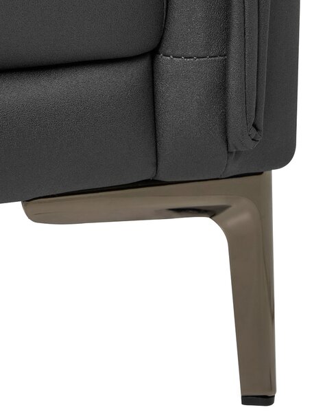 Kreslo čierne látkové čalúnenie s kovovými nohami minimalistický mid-century modern štýl obývacia izba