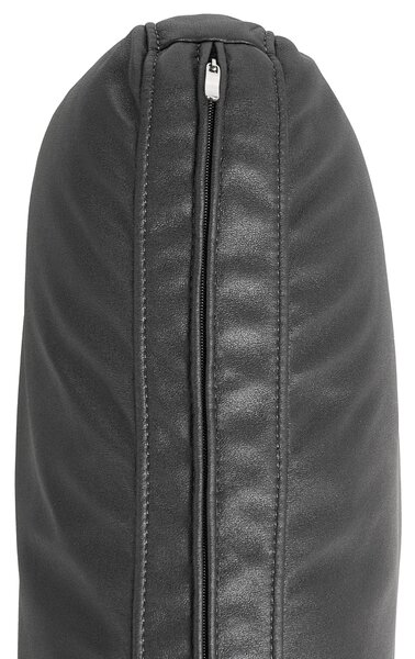 Kreslo čierne látkové čalúnenie s kovovými nohami minimalistický mid-century modern štýl obývacia izba
