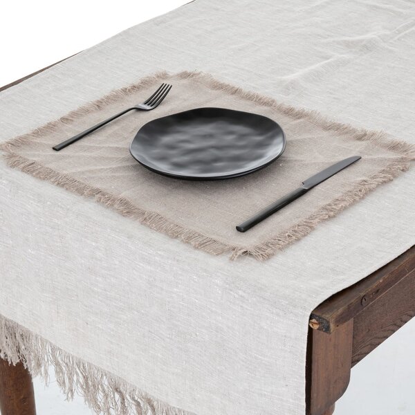 Tom Linen Prestieranie so strapcami Warsa Oatmeal 30x40 cm