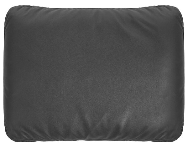 Kreslo čierne látkové čalúnenie s kovovými nohami minimalistický mid-century modern štýl obývacia izba