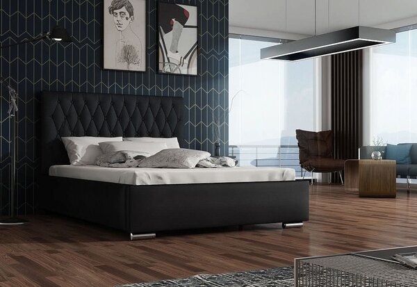 Čalúnená posteľ SIENA + rošt, Siena01 s gombíkom/Dolaro08, 160x200