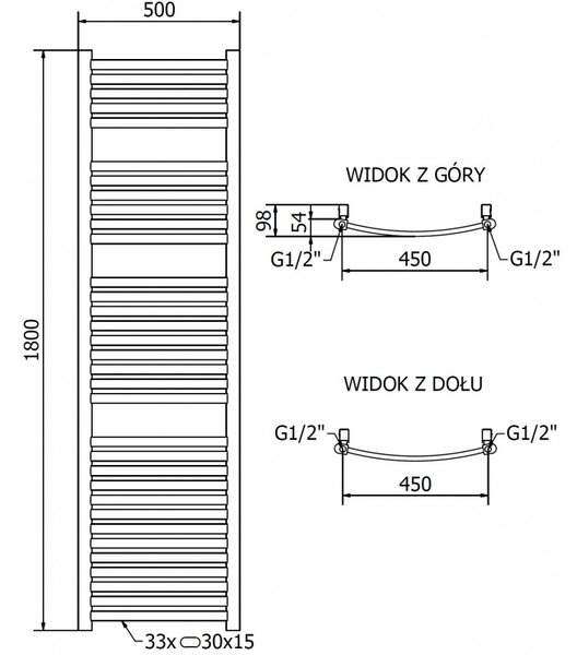 Mexen Helios, vykurovacie teleso 1800x500 mm, 671 W, zlatá lesklá, W103-1800-500-00-50