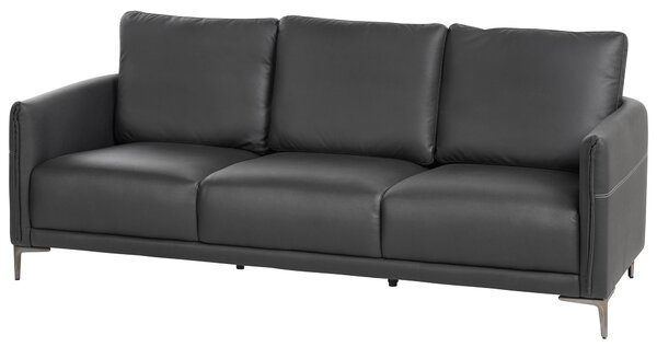 3-miestna pohovka čierne látkové čalúnenie s kovovými nohami minimalistický mid-century modern štýl obývacia izba