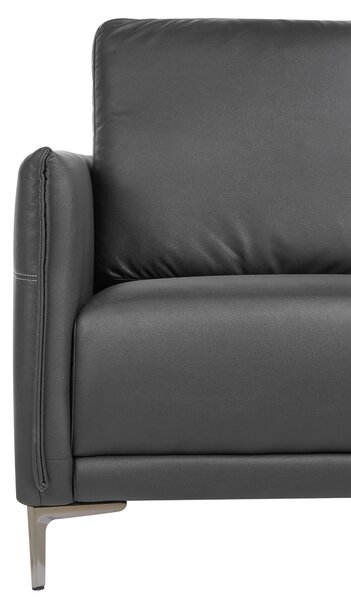 3-miestna pohovka čierne látkové čalúnenie s kovovými nohami minimalistický mid-century modern štýl obývacia izba