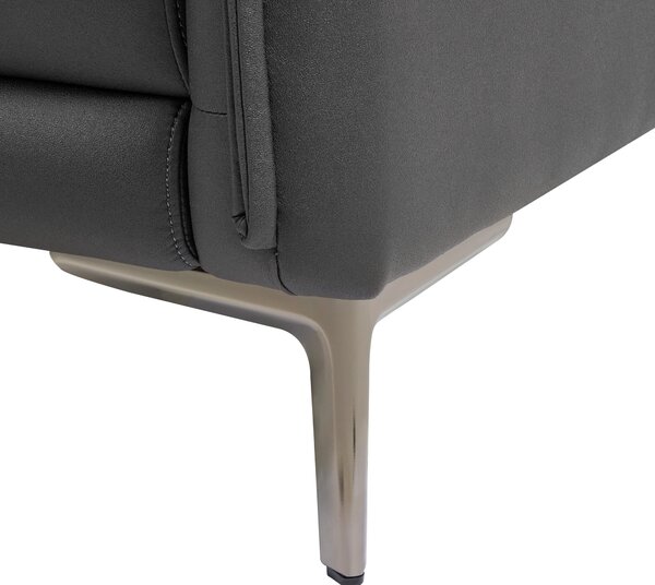 3-miestna pohovka čierne látkové čalúnenie s kovovými nohami minimalistický mid-century modern štýl obývacia izba