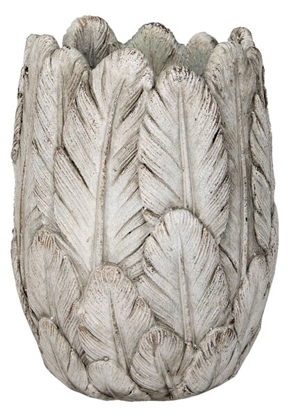 Cementový obal na kvetináč / váza s pierkami Lify - Ø15 * 21 cm - Clayre & Eef