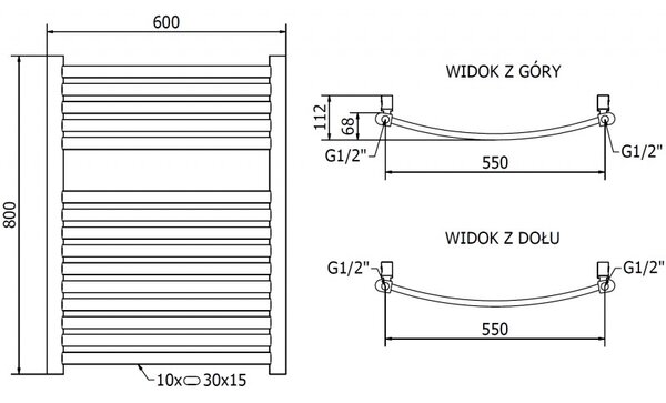 Mexen Helios, vykurovacie teleso 800x600 mm, 355 W, zlatá lesklá, W103-0800-600-00-50