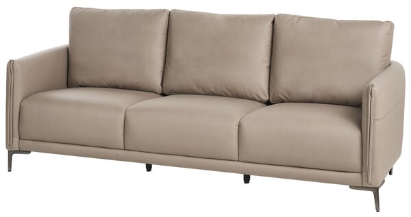 3-miestna pohovka sivobéžové látkové čalúnenie s kovovými nohami minimalistický mid-century modern štýl obývacia izba