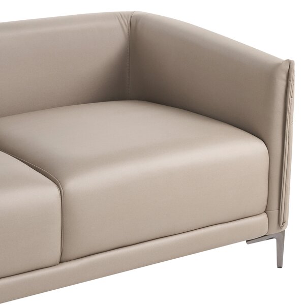 3-miestna pohovka sivobéžové látkové čalúnenie s kovovými nohami minimalistický mid-century modern štýl obývacia izba