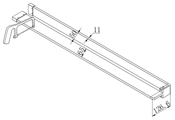Mereo Mereo, Polička k WALK IN, 120 cm, chróm ALU, MER-CK10620P