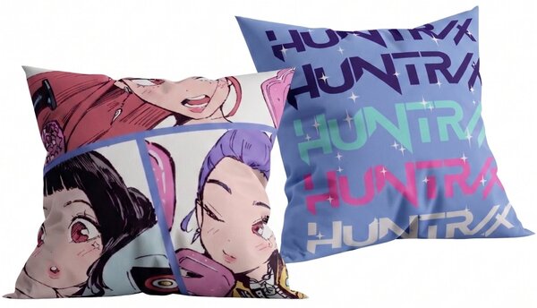 Vankúš KPop Demon Hunters HUNTR/X - Koláž dievčenského tria - 40x40 cm