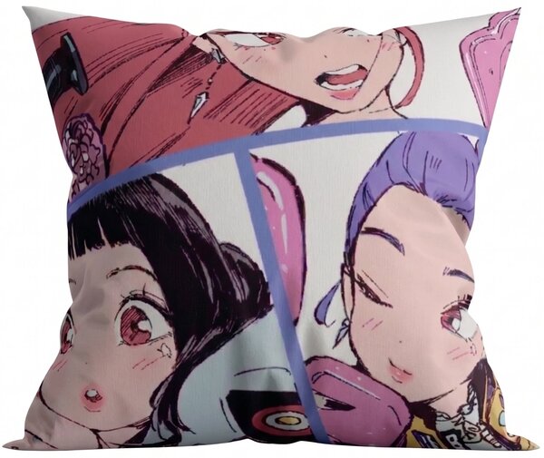 Vankúš KPop Demon Hunters HUNTR/X - Koláž dievčenského tria - 40x40 cm
