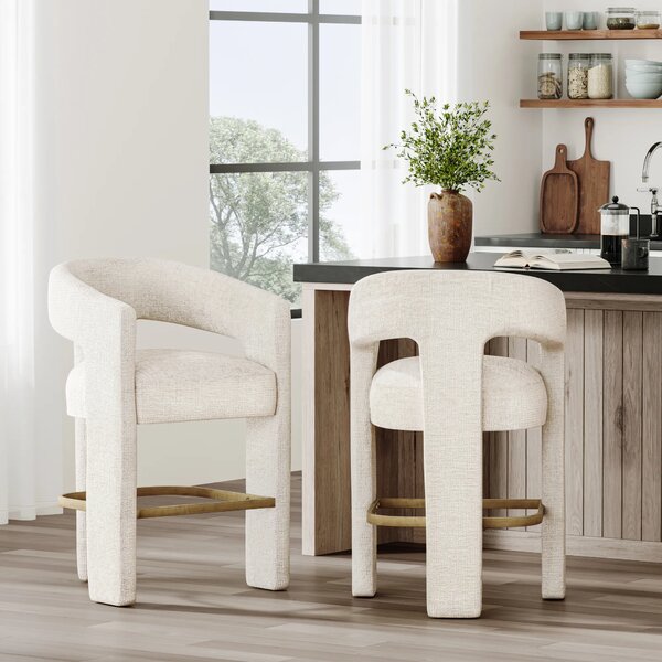 LivinHill Designová barová židle Leith světle béžová