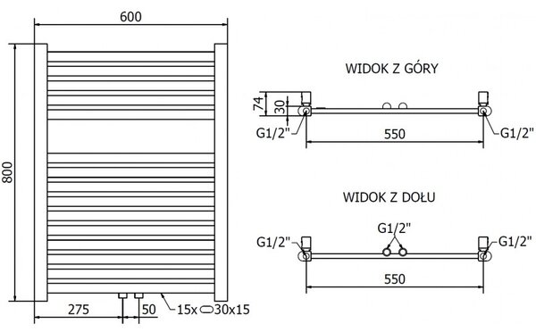 Mexen Hades, vykurovacie teleso 800x600 mm, 353 W, zlatá lesklá, W104-0800-600-00-50