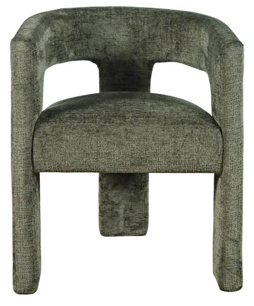 LivinHill Designové čalouněné jídelní křeslo Leith olivové