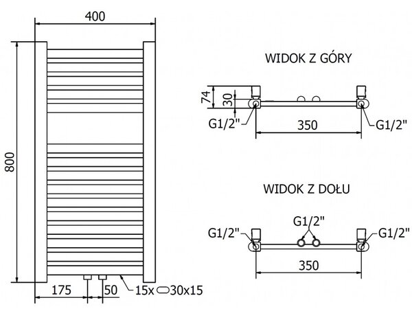 Mexen Hades, vykurovacie teleso 800x400 mm, 249 W, zlatá lesklá, W104-0800-400-00-50