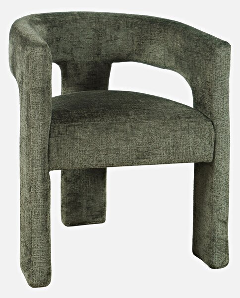LivinHill Designové čalouněné jídelní křeslo Leith olivové