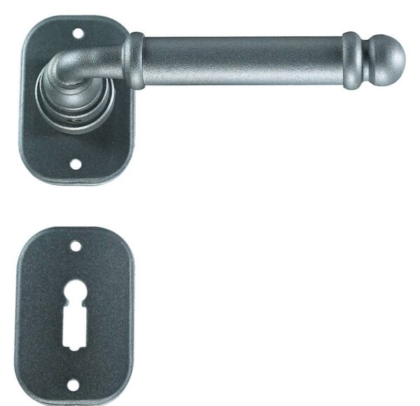 GALBUSERA Kovaná kľučka na dvere model 2105, rozetové kovanie, BB/PZ/WC
