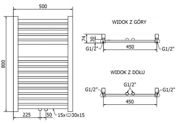 Mexen Hades, vykurovacie teleso 800x500 mm, 301 W, zlatá lesklá, W104-0800-500-00-50