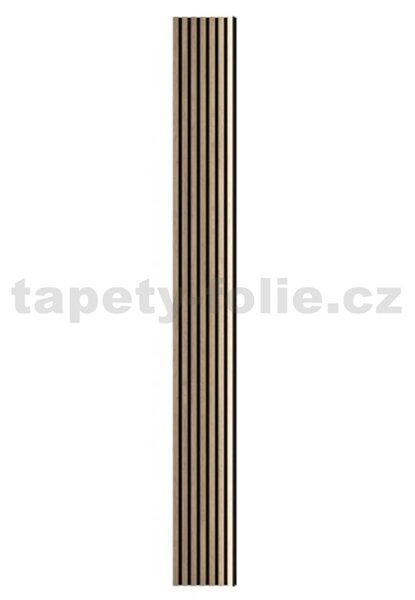 Akustické 3D lamely LED Dub Saragossa na filcovom podklade 270 × 30 cm – 7 lamiel (bez zdroja), IMPOL TRADE